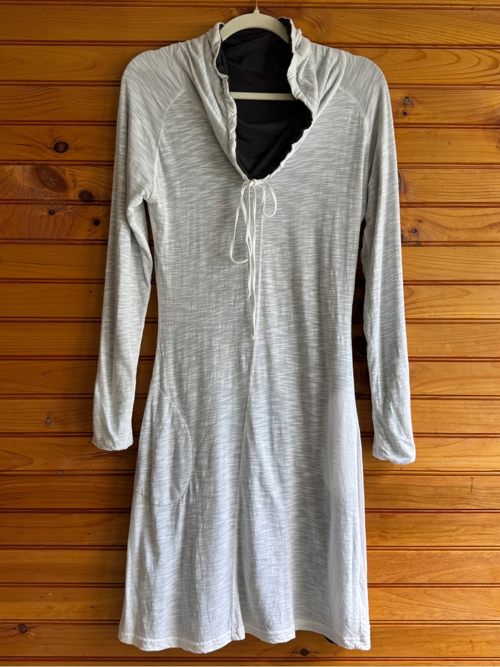 KÜHL Léa Reversible Dress S Gray Cream Cowl Neck Modal Organic Cotton Travel